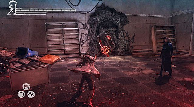 Możesz teraz przystąpić do bardzo liniowej przeprawy przez jeden z budynków - Dotarcie do miejsca stoczenia pojedynku z Mundusem | 19 - Face of the Demon (Twarz demona) - DMC: Devil May Cry - poradnik do gry