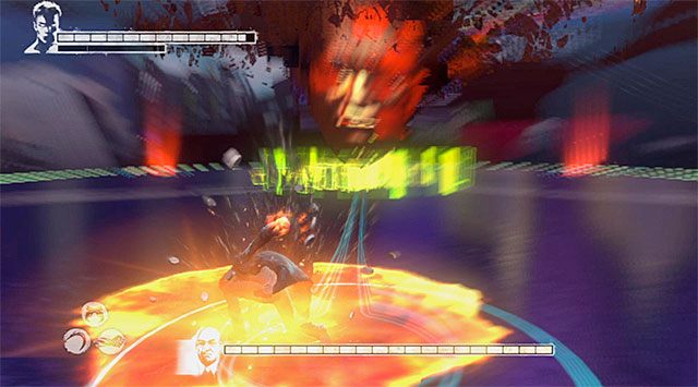 Nie próbuj atakować bossa w tradycyjny sposób, bo jest niewrażliwy na ataki - Boss - Bob Barbas - pierwsza część pojedynku | 10 - Bad News (Złe wieści) - DMC: Devil May Cry - poradnik do gry