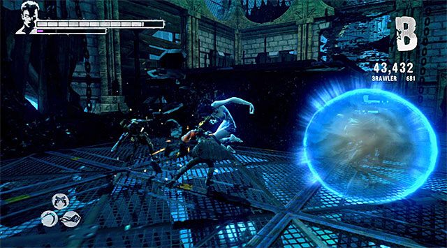 Po awansowaniu do drugiej części bitwy radzę skupić się na jak najszybszym zamordowaniu nowej wiedźmy, albowiem ona nie tylko sama w sobie stanowi zagrożenie, ale możesz też otaczać barierą ochronną inne potwory - Powrót do Phineasa | 9 - Devil Inside (Diabeł w środku) | DMC Devil May Cry - DMC: Devil May Cry - poradnik do gry