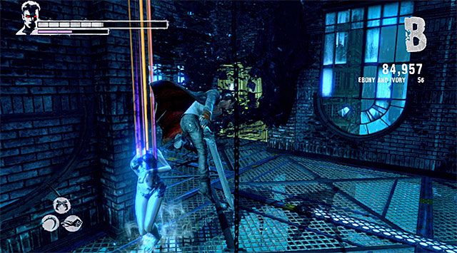 W dalszej części bitwy do walk dołączą też inne odmiany demonicznych stworów, między innymi przeciwnicy z tarczami - Powrót do Phineasa | 9 - Devil Inside (Diabeł w środku) | DMC Devil May Cry - DMC: Devil May Cry - poradnik do gry