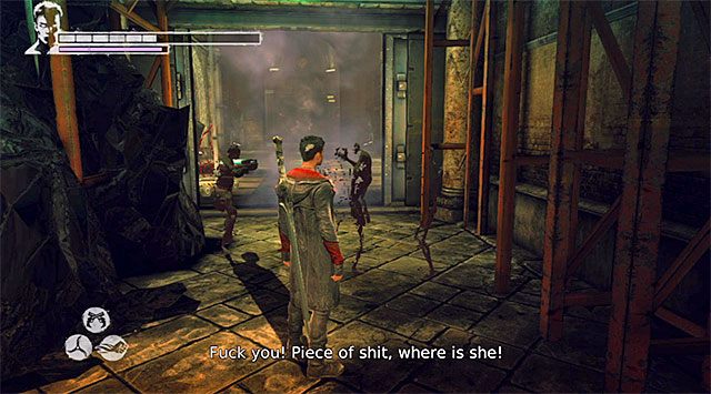 Po dotarciu do schodów skręć w lewo i podnieś małą gwiazdę Devil Trigger (Small Devil Trigger Star), której działanie polega na możliwości natychmiastowego napełnienia części paska umiejętności Devil Trigger - Eksploracja bazy Zakonu | 11 - The Order (Zakon) | DMC Devil May Cry - DMC: Devil May Cry - poradnik do gry