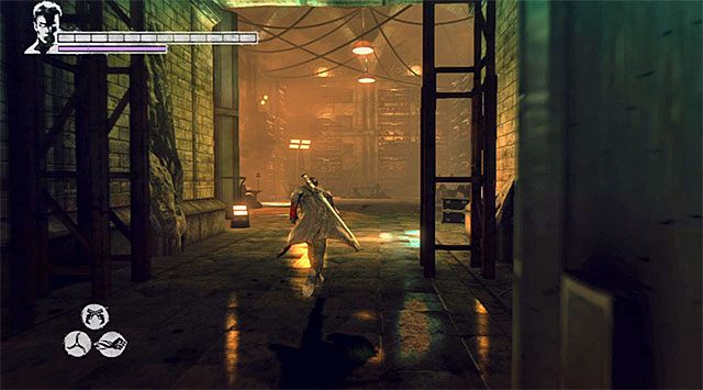 Po zakończonych walkach rozejrzyj się po okolicy za interaktywnymi przedmiotami - Główna bitwa w bazie Zakonu | 11 - The Order (Zakon) | DMC Devil May Cry - DMC: Devil May Cry - poradnik do gry