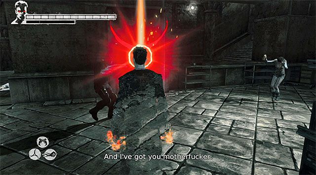 Po obejrzeniu nowej cut-scenki wyrusz prosto - Ochranianie Kat | 12 - Under Siege (Oblężenie) | DMC Devil May Cry - DMC: Devil May Cry - poradnik do gry