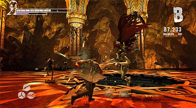 Szósta część bitwy nie różni się niczym od trzeciej, gdyż także i w tym przypadku do wyeliminowania jest grupka stworów Rage Spawn - Główna bitwa w serwerowni | 12 - Under Siege (Oblężenie) | DMC Devil May Cry - DMC: Devil May Cry - poradnik do gry