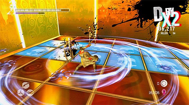 Cechą charakterystyczną bitwy z potworami rozgrywanej w ramach pierwszej rundy jest to, że co pewien czas będą uaktywniały się płytki na posadzce - Przetrwanie pierwszej rundy | 13 - Devils Dalliance (Igraszki z diabłem) - DMC: Devil May Cry - poradnik do gry