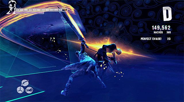 Dobrym momentem do przejścia do ofensywy są również nieudane szarże przeciwnika - Przetrwanie piątej rundy | 13 - Devils Dalliance (Igraszki z diabłem) - DMC: Devil May Cry - poradnik do gry