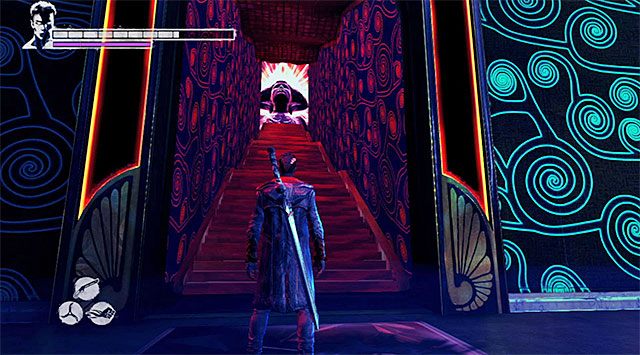 Tak samo jak wcześniej musisz rozpocząć od uderzenia rękawicami Eryx w nową płytę naciskową - Dotarcie do miejsca rozegrania szóstej rundy | 13 - Devils Dalliance (Igraszki z diabłem) - DMC: Devil May Cry - poradnik do gry