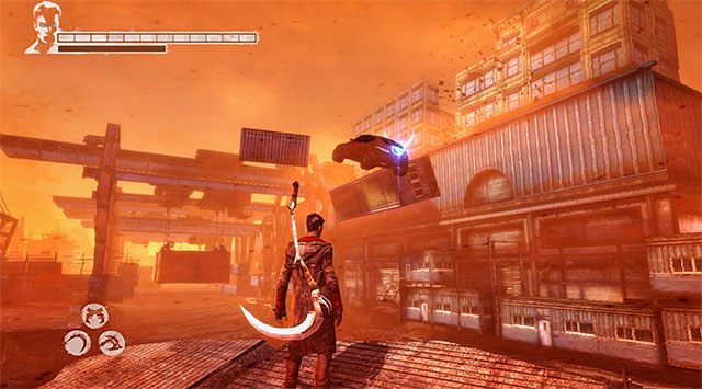 W trakcie rozgrywania całej tej misji Twoim nadrzędnym zadaniem będzie likwidowanie przeszkód pojawiających się na drodze przejazdu samochodu z Vergilem i Kat na pokładzie - Przeprawa przez doki | 15 - The Trade (Wymiana) | DMC Devil May Cry - DMC: Devil May Cry - poradnik do gry