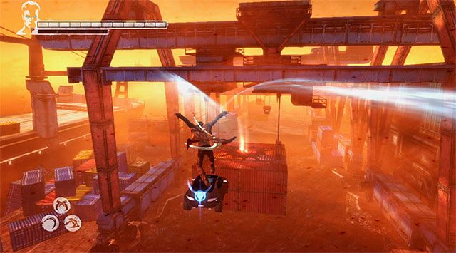 Musisz teraz ponownie przedostać się na dach ochranianego samochodu - Przeprawa przez doki | 15 - The Trade (Wymiana) | DMC Devil May Cry - DMC: Devil May Cry - poradnik do gry