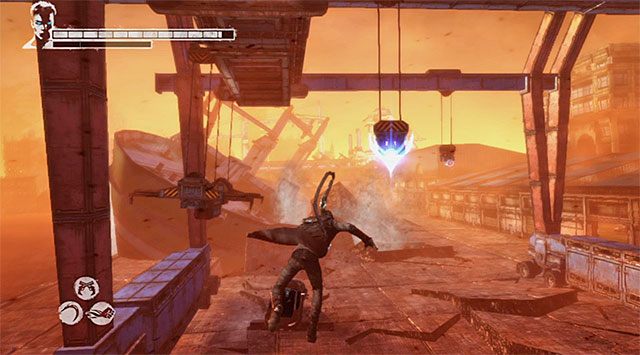 Następny w kolejności jest interaktywny zaczep na nowych kontenerach - Przeprawa przez doki | 15 - The Trade (Wymiana) | DMC Devil May Cry - DMC: Devil May Cry - poradnik do gry