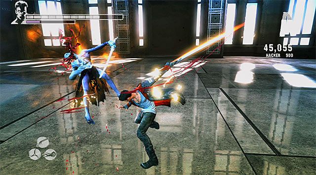 Po znalezieniu się wewnątrz wieży na sam początek czeka Cię pojedynek z tajemniczym przeciwnikiem (Dreamrunner) podobnym do tego znanego z poprzednich misji - Eksploracja parteru wieży | 16 - The Plan (Plan) | DMC Devil May Cry - DMC: Devil May Cry - poradnik do gry