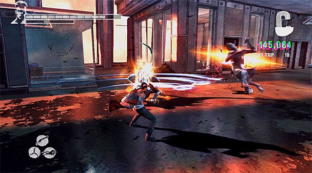 Po zakończonych walkach wybierz pobliski korytarz, przy czym bądź gotowy do użycia broni palnej z zamiarem zniszczenia demoniczych odłamków - Eksploracja 105 piętra | 16 - The Plan (Plan) | DMC Devil May Cry - DMC: Devil May Cry - poradnik do gry