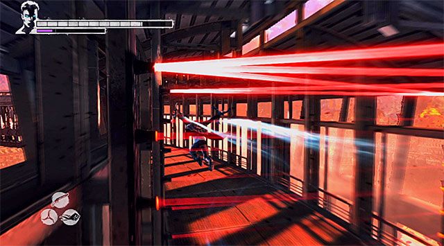 Ominięcie trzeciej grupy laserów jest nieco trudniejsze - Dotarcie do windy na piętrze 106 | 16 - The Plan (Plan) | DMC Devil May Cry - DMC: Devil May Cry - poradnik do gry