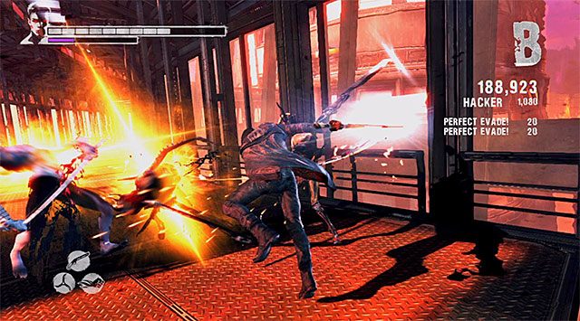 Ruszaj dalej, docierając po chwili do miejsca stoczenia pojedynku z Dreamrunnerem oraz grupą słabszych potworów - Dotarcie do windy na piętrze 106 | 16 - The Plan (Plan) | DMC Devil May Cry - DMC: Devil May Cry - poradnik do gry