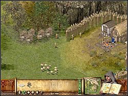 Na początku musisz zbudować spichlerz, postaw go w bezpośrednim sąsiedztwie z główną siedzibą (z lewej strony) - Misja II - Wykończenie fortu | Kampania i misje dodatkowe w Twierdza - Twierdza - poradnik do gry