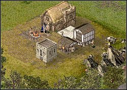 Po pierwszym przypływie drewna dostaw ze dwie chaty drwali i kilka myśliwych - Misja III - Jak pozbyć się wilków | Kampania i misje dodatkowe w Twierdza - Twierdza - poradnik do gry