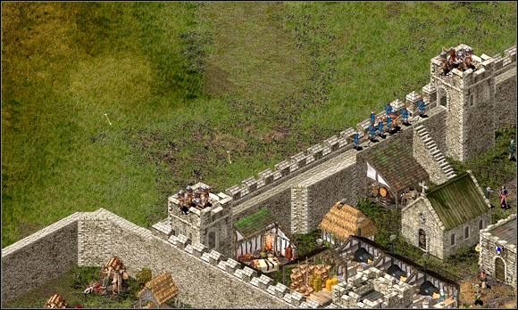 Następnie, jeszcze przed pierwszym atakiem (bo te będą bardzo częste) zreperuj mur i wznieś jedną wieżę w zachodnim rogu palisady - Misja XII - Okup | Kampania i misje dodatkowe w Twierdza - Twierdza - poradnik do gry