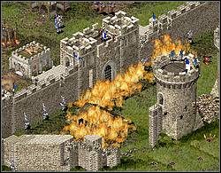 W pobliżu drugiej bramy bardzo ważne jest, abyś szybko i skutecznie wylewał olej na wroga - Misja XX - Lament i zgrzytanie zębów | Kampania i misje dodatkowe w Twierdza - Twierdza - poradnik do gry