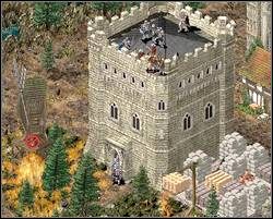 Ostatnią rzeczą jaką powinieneś uczynić, to rycerzami na koniach sprowokować wroga do podpalenia ostatnich miejsc z rozlaną smołą oraz inżynier na dachu głównej twierdzy powinien wylać olej - Misja XXI - Ostateczna pomsta | Kampania i misje dodatkowe w Twierdza - Twierdza - poradnik do gry