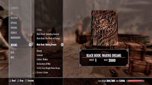 Wypełnienie tej części zadania zajmuje kilka sekund - Unlock your Bend Will Shout [Odblokuj Krzyk Ugięcie Woli]; Read Waking Dreams [Przeczytaj księgę Budzenie snów] | Na szczycie krainy Apocrypha - The Elder Scrolls V: Skyrim - Dragonborn - poradnik do gry