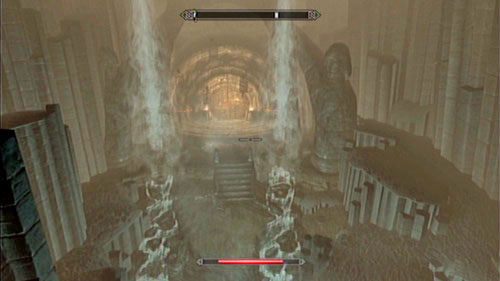 Zeskocz na dół i podejdź do szkieletu, który spoczywa zaraz przed wielkimi wrotami - The Final Descent [Ostateczne zejście] | Wątki poboczne - Raven Rock - The Elder Scrolls V: Skyrim - Dragonborn - poradnik do gry