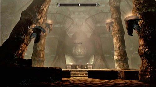 Zauważ, że trumna po lewej skrywa w sobie tajne przejście - Lost Legacy [Zaginione dziedzictwo] | Wątki poboczne - Wioska Skaalów - The Elder Scrolls V: Skyrim - Dragonborn - poradnik do gry