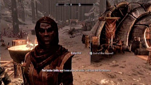 Uwaga - Convince Geldis Sadri to admit Bralsa Drel to the inn [Przekonaj Geldisa Sadri, by pozwolił Bralsie Drel wrócić do karczmy] | Pozostałe zadania - The Elder Scrolls V: Skyrim - Dragonborn - poradnik do gry