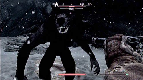 Kluczem do zwycięstwa jest pokonanie przeciwników, zanim zakończy się ich przemiana - trwa ona kilka sekund, podczas których potwory są całkowicie bezbronne - Visit the hunters at Frostmoon Crag [Spotkaj się z myśliwymi we Frostmoon Crag] | Pozostałe zadania - The Elder Scrolls V: Skyrim - Dragonborn - poradnik do gry