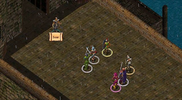 Przechodząc przez most prowadzący do Wrót Baldura, zostaniesz zaczepiony przez Najemnika Płomiennej Pieści - Wrota Baldura | Rozdział 5 - zadania główne | Solucja Baldurs Gate - Baldurs Gate: Enhanced Edition - poradnik do gry