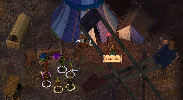 Kiedy będziesz przechodził obok jarmarku w centrum, zaczepi Cię Lothander [A] i poinformuje, że Marek otruł Ciebie i twoją drużynę we śnie - Marek i Lothander | Rozdział 5 - zadania poboczne | Solucja Baldurs Gate - Baldurs Gate: Enhanced Edition - poradnik do gry