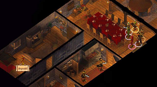 Wejdź do domu Degrodela [2], w którym czeka Cię trudna walka z upiornikiem, strażnikami zguby i niewidzialnym myśliwym - Hełm / Płaszcz Baldurana | Rozdział 5 - zadania poboczne | Solucja Baldurs Gate - Baldurs Gate: Enhanced Edition - poradnik do gry