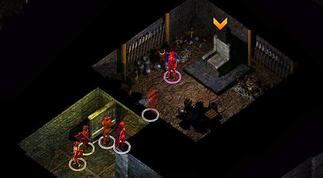 Przejdź do sali tronowej [3] i po jej uprzednim przeszukaniu, kliknij tron, aby przenieść się do tajemniczego pomieszczenia - Wieża Durlaga- Labirynt Durlaga (poziom 2-4), Broda Ulgotha | Opowieści z Wybrzeża Mieczy - Baldurs Gate: Enhanced Edition - poradnik do gry