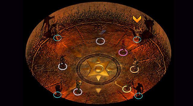 Znajdziesz się w sali kompasu, w której musisz porozmawiać z północnym posągiem - Wieża Durlaga- Labirynt Durlaga (poziom 2-4), Broda Ulgotha | Opowieści z Wybrzeża Mieczy - Baldurs Gate: Enhanced Edition - poradnik do gry