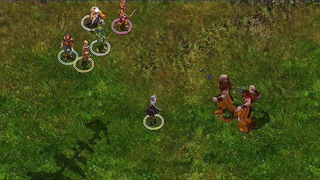 Na północ od namiotów jarmarku [9] spotkasz kilka ogrów i/lub kilka innych pomniejszych potworów, więc jeśli chcesz zdobyć trochę dodatkowego doświadczenia możesz przeczesać zagajnik - Wizyta w kopalni Nashkel | Rozdział 2 - zadania główne | Solucja Baldurs Gate - Baldurs Gate: Enhanced Edition - poradnik do gry