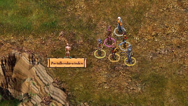 Jeśli zboczysz z traktu i udasz się na południowy-wschód, spotkasz tam pustelnika o łamiącym język imieniu Portalbendarwinden [A] - Podróż do Nashkel | Rozdział 1 - zadania główne | Solucja Baldurs Gate - Baldurs Gate: Enhanced Edition - poradnik do gry