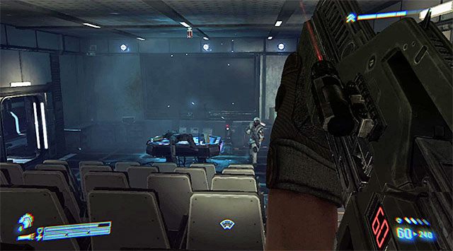 Bądź gotowy do wyeliminowania pierwszego najemnika tuż po wyjściu z windy - Zabezpiecz pokład dowodzenia i przerwij atak na Sephorę | Misja 2 - Bitwa o Sulaco - Aliens: Colonial Marines - poradnik do gry