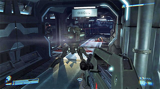 W okolicy znajdują się dwie wieżyczki - Zajdź wieżyczki z flanki i wyłącz je | Misja 2 - Bitwa o Sulaco - Aliens: Colonial Marines - poradnik do gry