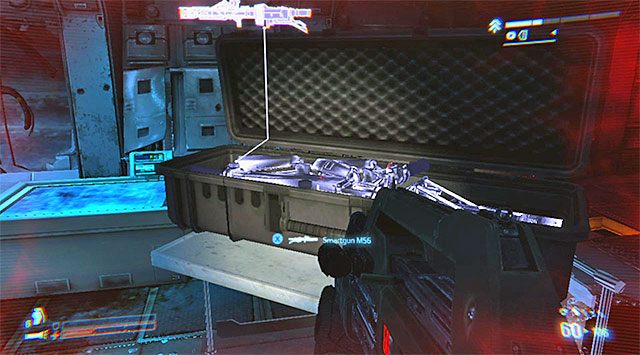 W pierwszej kolejności proponuję ponownie udać się do lokalnego składziku broni, bo w trakcie ostatniej bitwy z ksenomorfami zużyłeś zapewne sporo amunicji - Weź smartgun | Misja 4 - Pogrzebane nadzieje Hadleys Hope - Aliens: Colonial Marines - poradnik do gry