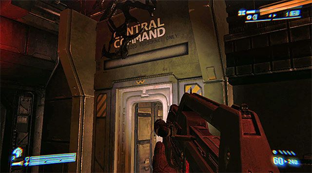 Powróć do miejsca, w którym znajduje się pierwsza wyłączona wieżyczka i użyj spawarki na znajdujących się przy niej zamkniętych drzwiach (powyższy screen) - Zajdź wieżyczki z flanki i wyłącz je | Misja 6 - Dla Belli - Aliens: Colonial Marines - poradnik do gry