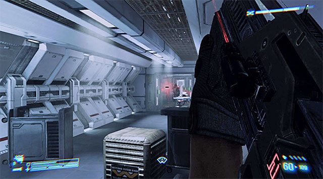 Możesz już wybrać drzwi prowadzące do kolejnego obszaru placówki badawczej - Znajdź i uratuj pojmanego marine | Misja 7 - Jeden pocisk - Aliens: Colonial Marines - poradnik do gry