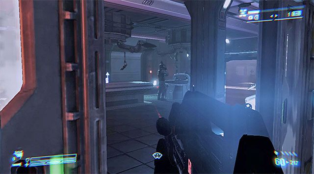 Bardziej przypilnuj się po dotarciu do pomieszczenia pokazanego na powyższym screenie - Znajdź i uratuj pojmanego marine | Misja 7 - Jeden pocisk - Aliens: Colonial Marines - poradnik do gry