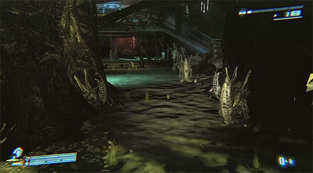 Zeskocz na niższy poziom i po raz kolejny użyj na drzwiach spawarki - Wydostań się z kanałów | Misja 5 - Kruk | Aliens Colonial Marines - Aliens: Colonial Marines - poradnik do gry