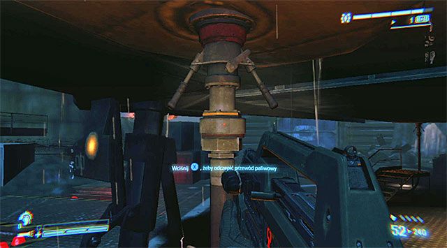 Do odłączenia są trzy przewody paliwowe i do ich lokalizowania możesz używać wykrywacza ruchu - Odłącz przewody paliwowe lądownika | Misja 9 - Nadzieje w Hadleys Hope - Aliens: Colonial Marines - poradnik do gry