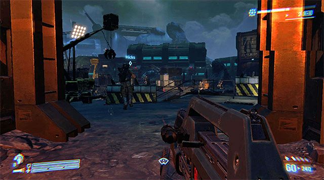 Po zakończonych walkach zejdź na dół - Zniszcz działa przeciwlotnicze (3 z 3) | Misja 10 - Wrak odzyskany - Aliens: Colonial Marines - poradnik do gry