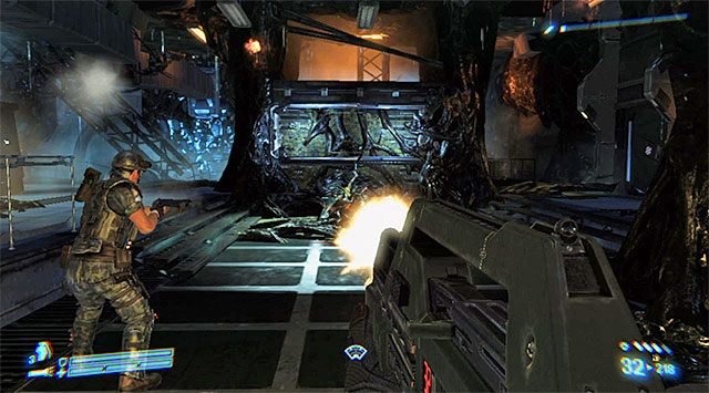 Skieruj się dalej - Odzyskaj czarną skrzynkę Sulaco | Misja 1 - SOS | Aliens Colonial Marines - Aliens: Colonial Marines - poradnik do gry