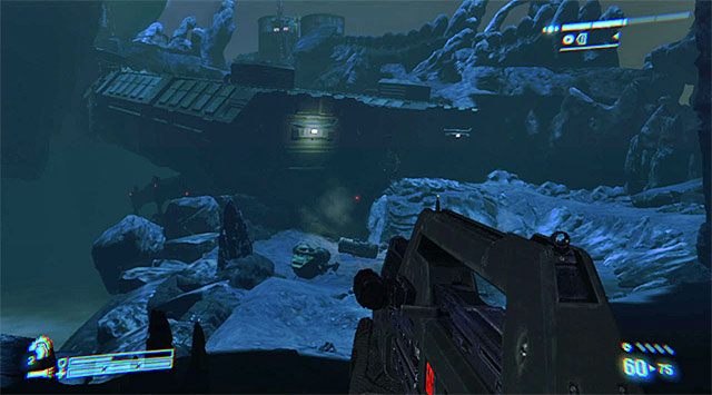 Docelowo musisz dotrzeć do pokazanego na powyższym screenie wyjścia z jaskiń - Przedostań się do stacji Weyland-Yutani, by uratować Bellę | Misja 6 - Dla Belli - Aliens: Colonial Marines - poradnik do gry