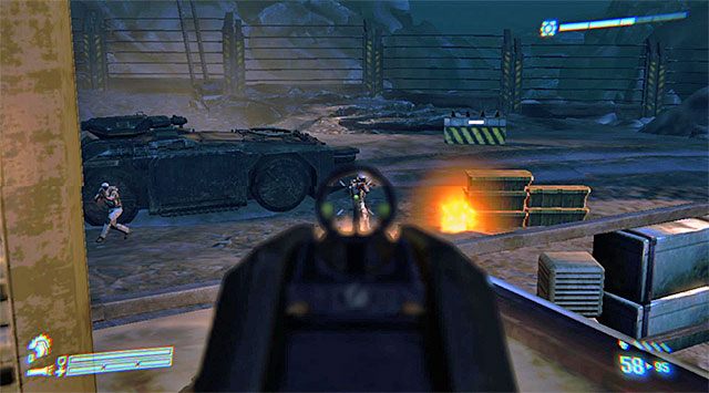 Przystąp do eksploracji dalszej części budynku, w trakcie której nie powinieneś nikogo spotkać - Uratuj pojmanego marine | Misja 8 - Wał obronny | Aliens Colonial Marines - Aliens: Colonial Marines - poradnik do gry