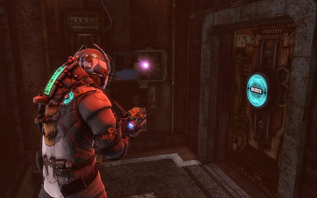 Po zejściu drabiną, zaraz przy drzwiach, po odpaleniu silnika wahadłowca (napełnieniu go paliwem) - Rozdział 6 | Sekrety | Dead Space 3 - Dead Space 3 - poradnik do gry