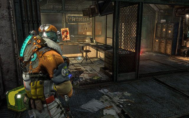 Na podłodze w niewielkim pomieszczeniu recepcyjnym, zaraz po wejściu do ośrodka gdzie rozpoczynasz misję poboczną - Rozdział 11 (1) | Sekrety | Dead Space 3 - Dead Space 3 - poradnik do gry