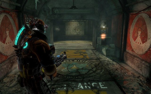 Na pudelkach po prawej, zaraz przy wejściu do placówki, do sektora biologicznego [sektor biologiczny] - Rozdział 14 (1) | Sekrety | Dead Space 3 - Dead Space 3 - poradnik do gry